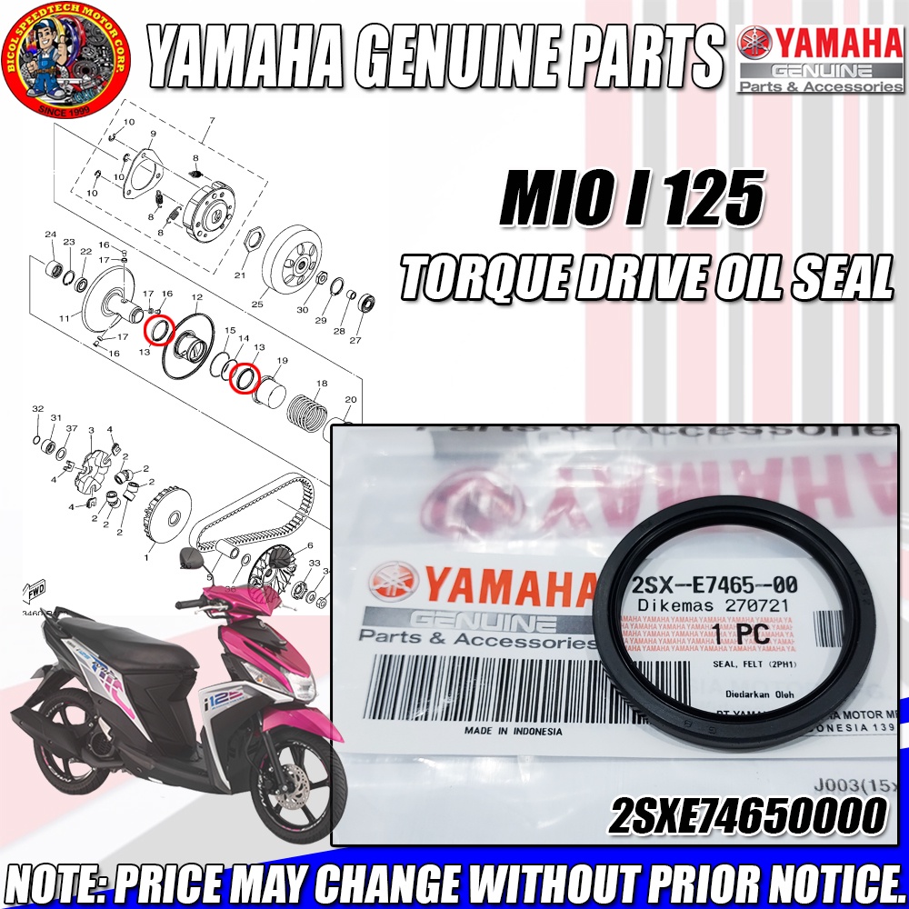 MIO I 125 TORQUE DRIVE OIL SEAL (YGP) (Genuine 2SXE746500) Shopee