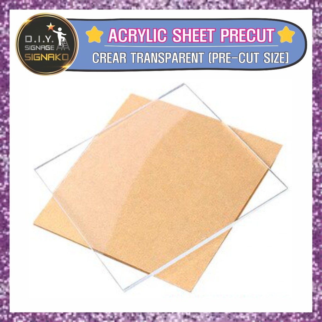Clear Transparent Acrylic Sheet Pre Cut & Customized Size Plastic Glass