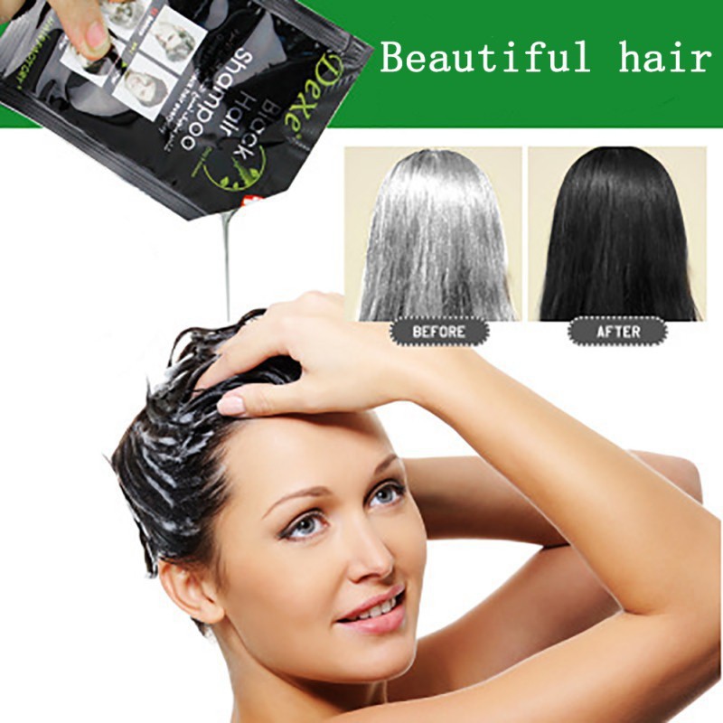 Cozy 10pcs Lot Black Hair Color Fast Black Shampoo Hair Care For