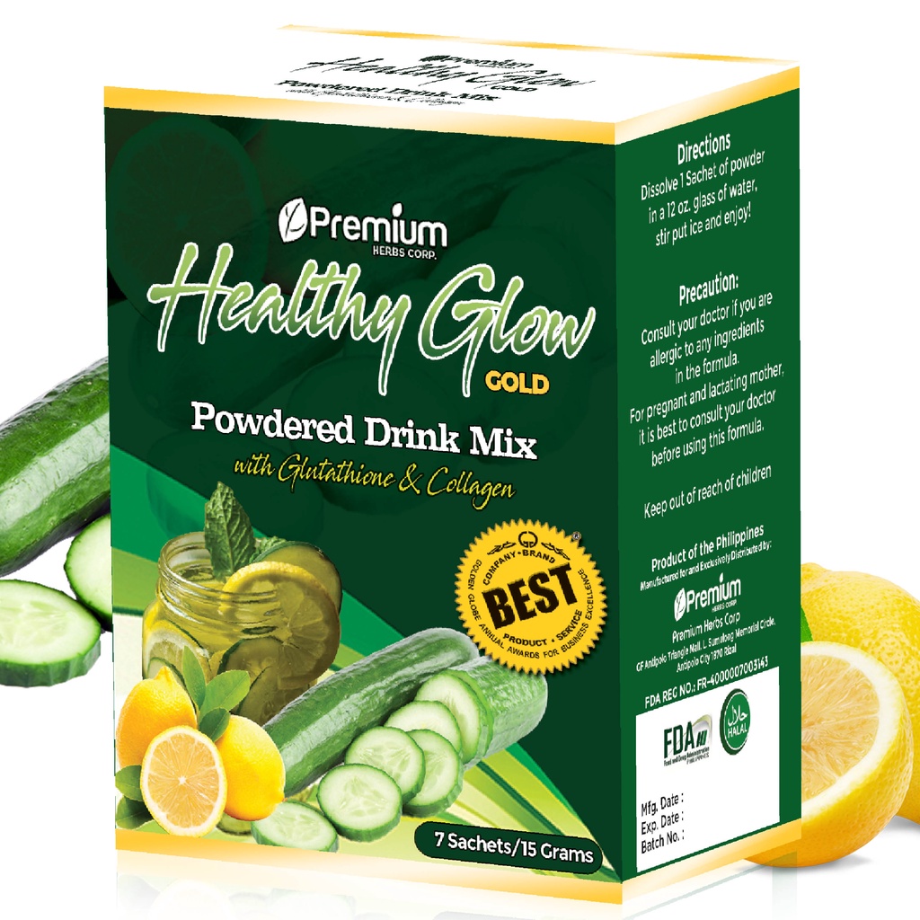 Healthy Glow Gold Slimming Juice 7 Sachets All Organic Super Food