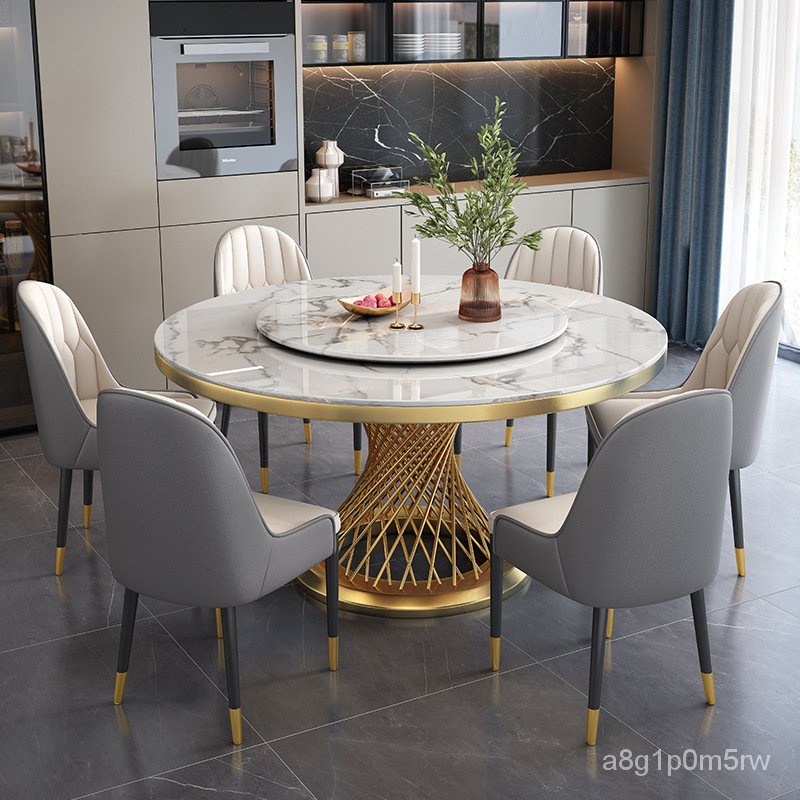 Marble Dining Tables and Chairs Set Modern Simple Home Light Luxury