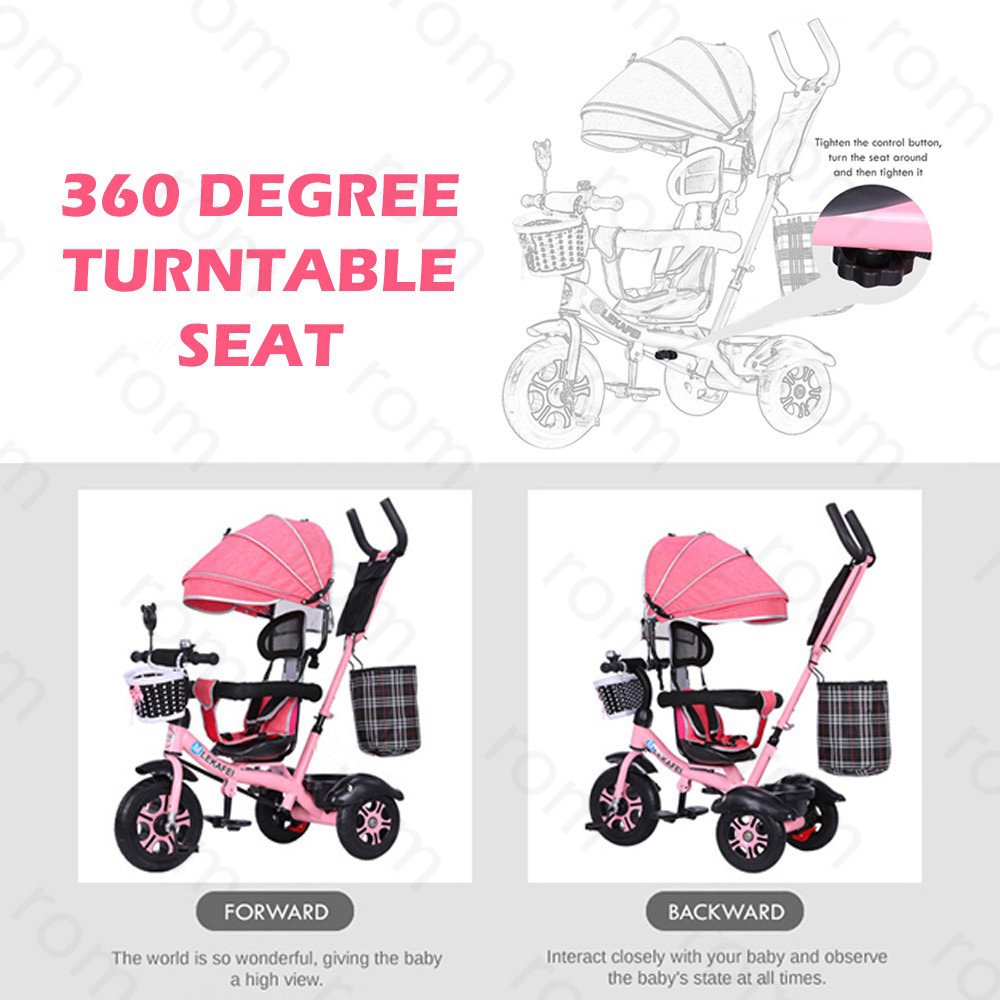 4 In 1 baby stroller bicycle kids tricycle bike for kids stroller bike Trolley Bike for baby - Image 5
