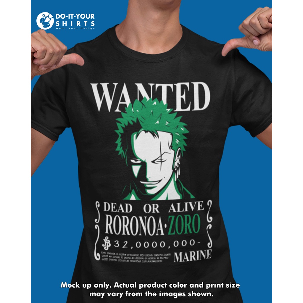 One Piece Roronoa Zoro Wanted Unisex Tshirt Black | Shopee Philippines