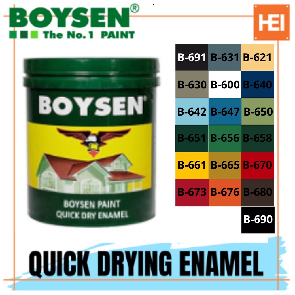 BOYSEN Quick Dry Enamel - 1Liter (For Wood & Metal Surfaces) | Shopee ...