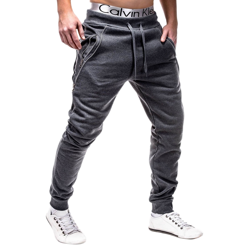 mens skinny joggers with zip pockets