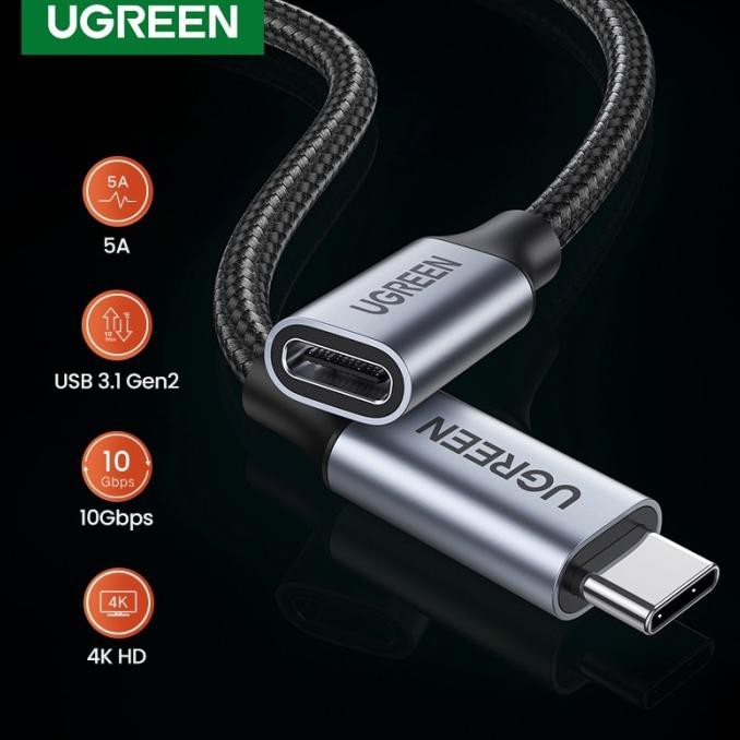 Ugreen Ugreen USB TYPE C GEN 2 MALE TO FEMALE 10GBPS 50CM | Shopee ...