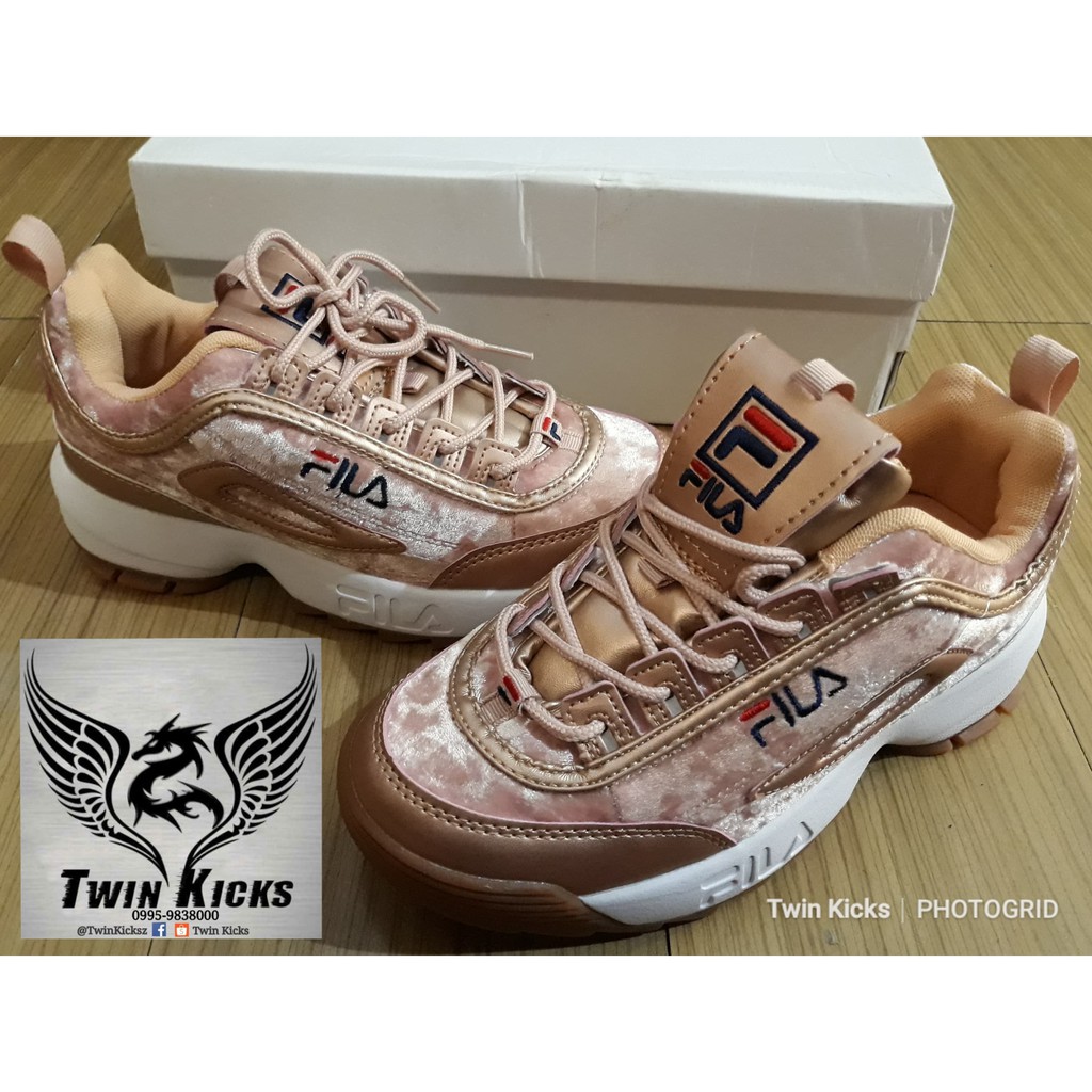 fila disruptor pink and gold