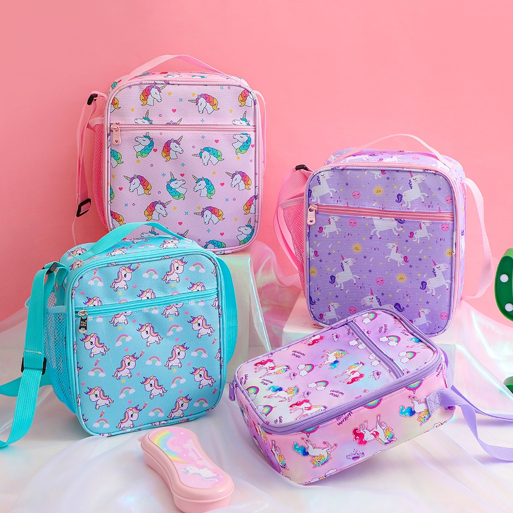 Cute Unicorn Portable Lunch Bag Women Kids Lunchbox Picnic Kawaii lunch