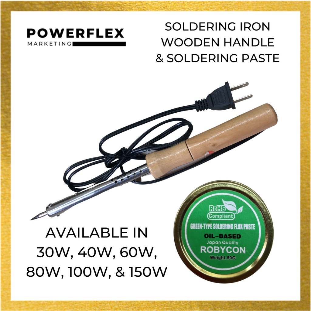 Soldering Iron Wooden Handle & Soldering Paste Shopee Philippines