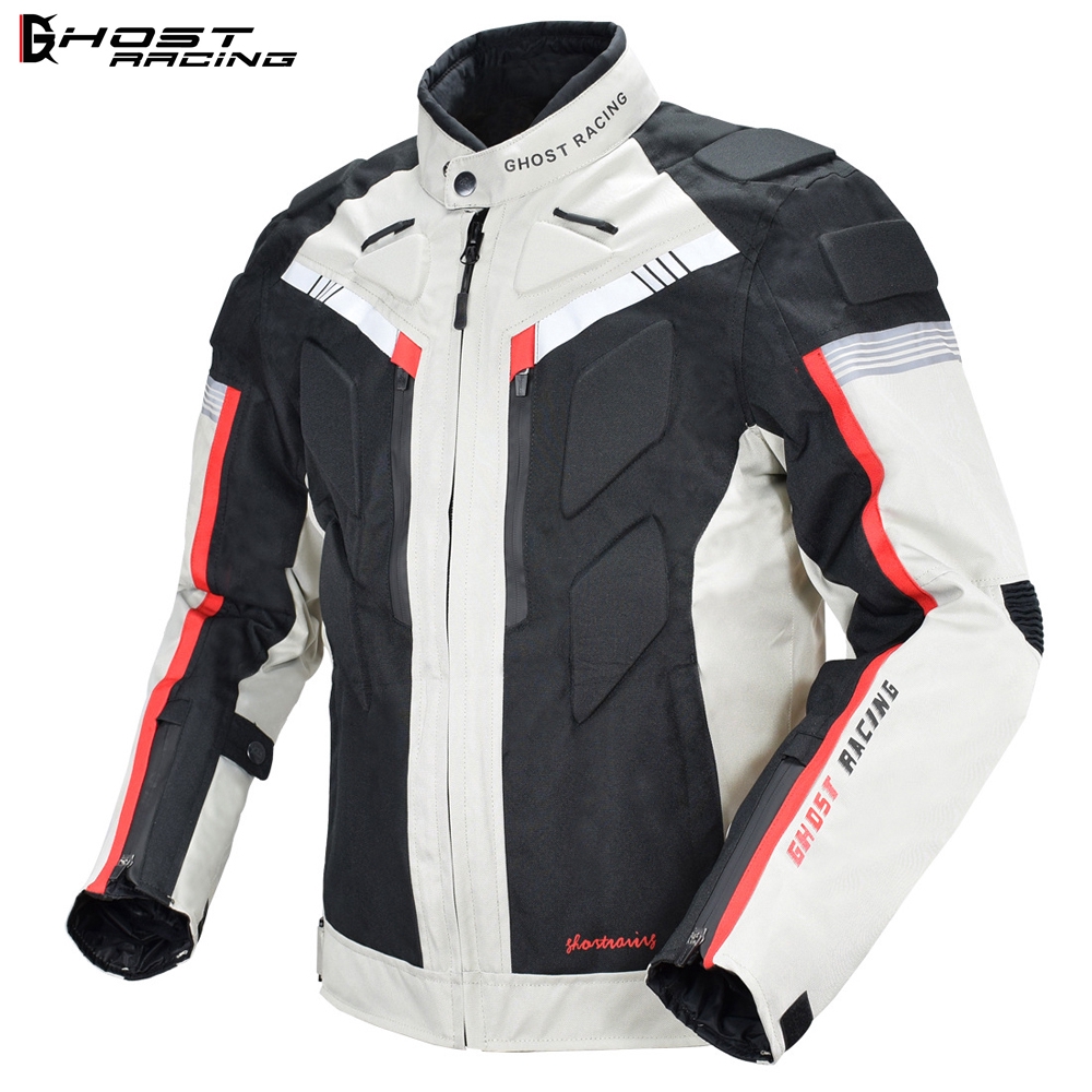 GHOST RACING Waterproof Motorcycle Armor Jacket Reflective Offroad