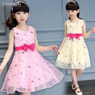 Girls dress 4 Korean fashion 5 flower 6 bow 7 summer sleeveless 8 tulle dress 9 princess dress 10 tutu 11 birthday party 12 baptism anniversary dress #5