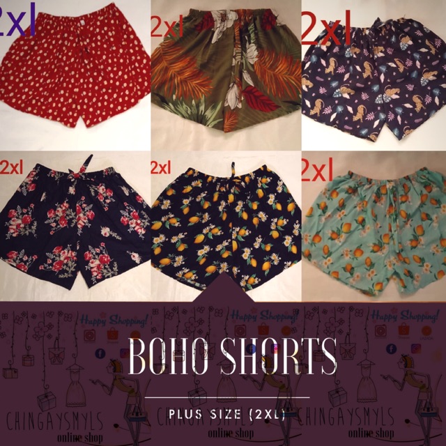 plus size boho shorts