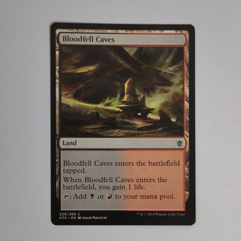 Mtg Card Bloodfell Caves Magic The Gathering Trading Card Game Land 