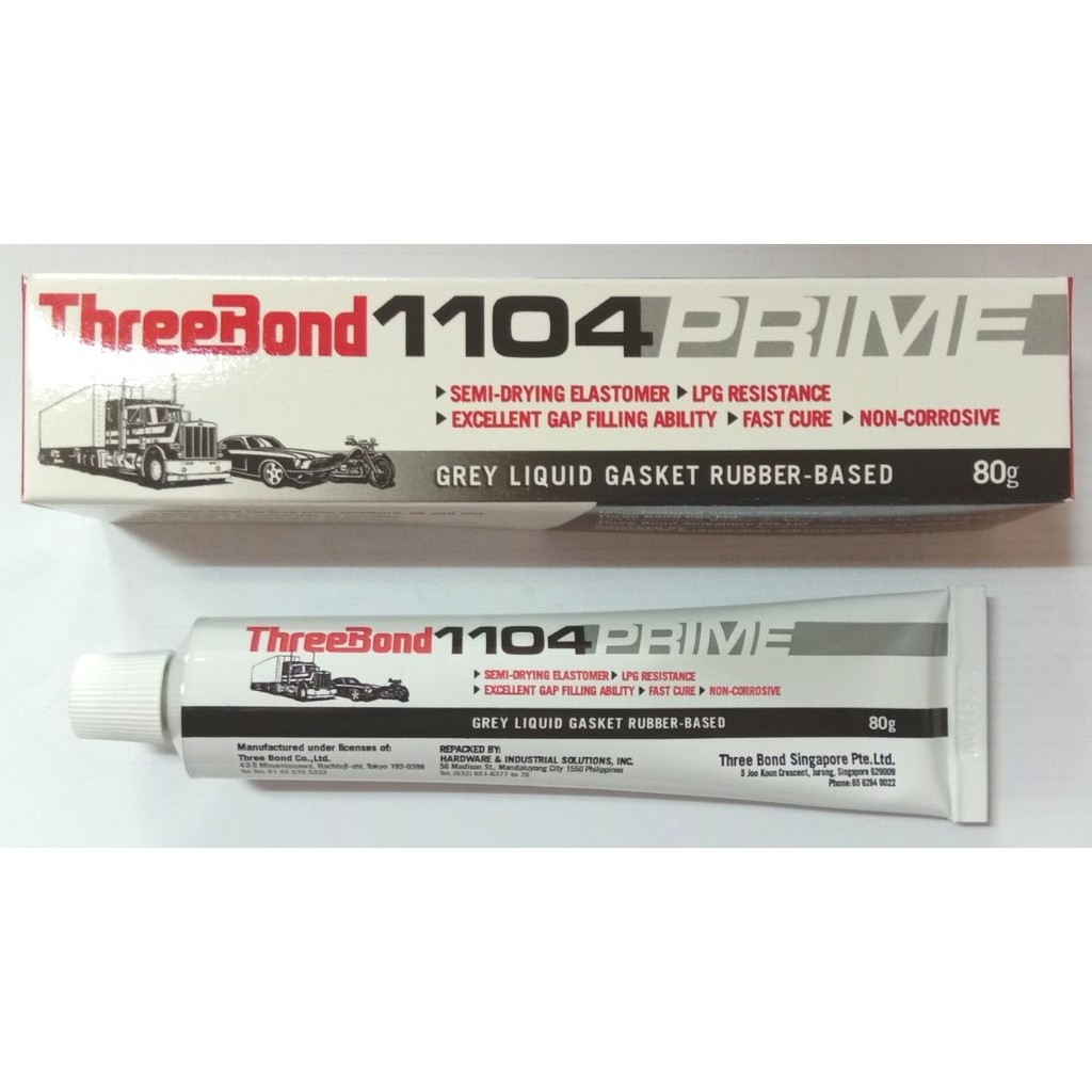 ThreeBond 1104 Prime Grey Liquid Gasket RubberBased 80g Shopee