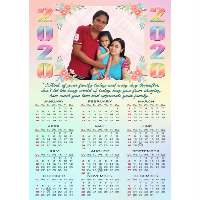 Printable Personalized Calendar LAYOUT DESIGN ONLY Shopee Philippines