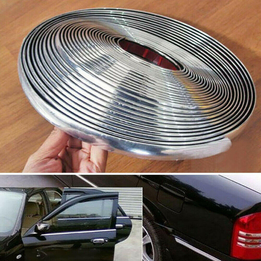 Car Bumper Adhesive Strip Bright Silver Chrome Moulding Trim Scratch