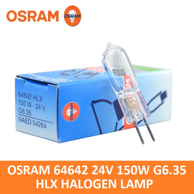 Osram 64642 HLX 150w 24v G6.35 NAED 54264 FDV Halogen Lamp Peanut Bulb