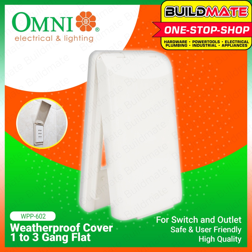 OMNI Weatherproof Cover 1 to 3 Gang Flat for Switch & Outlet WPP602