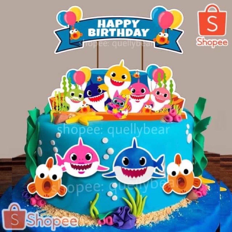 Baby Shark Cake And Cupcake Topper Shopee Philippines