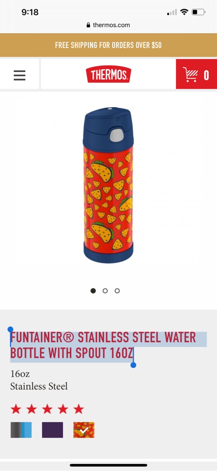 thermos funtainer 16 oz water bottle with spout