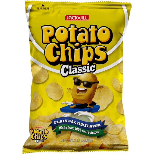 Jack 'n Jill Potato Chips Plain Salted Jack n Jill (130g) Shopee