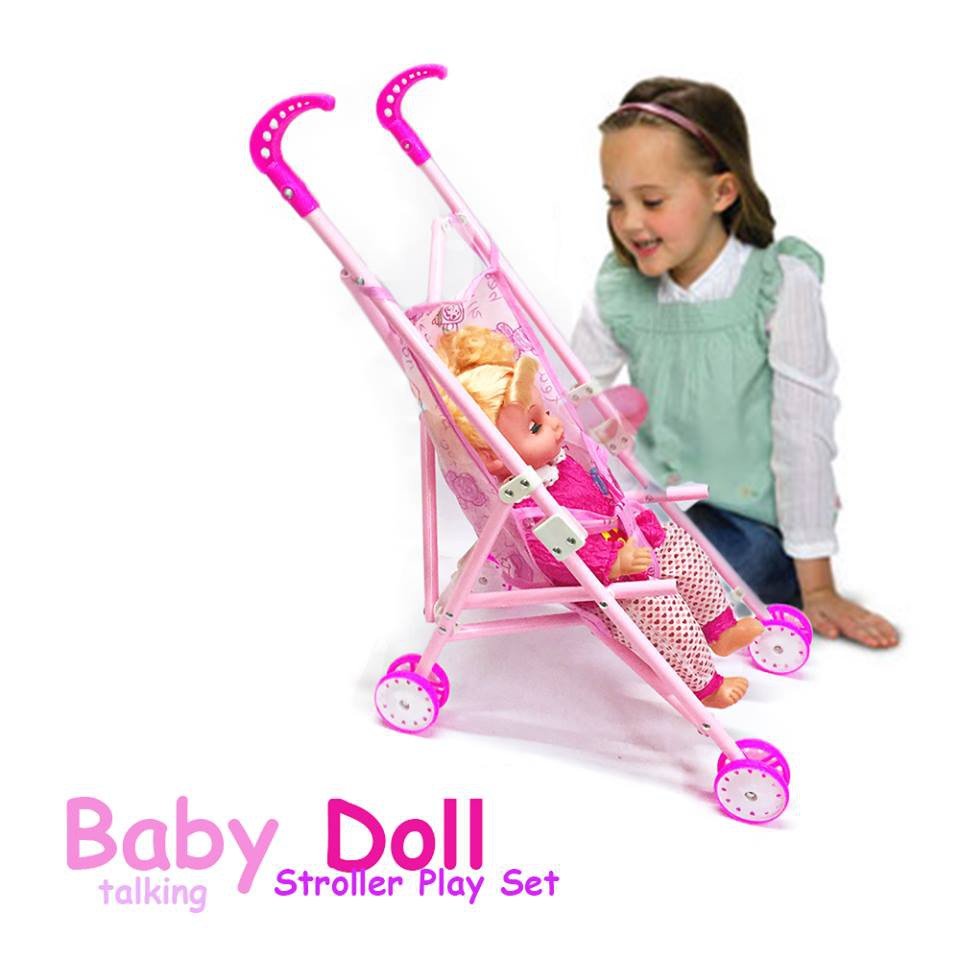 kid connection baby doll stroller playset