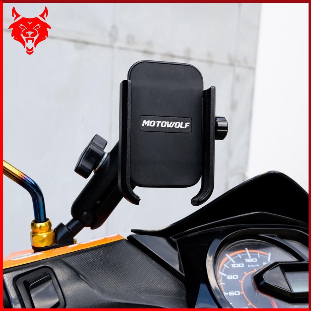 Motowolf Cellphone Holder V Side Mirror Type Clamp Type Shopee