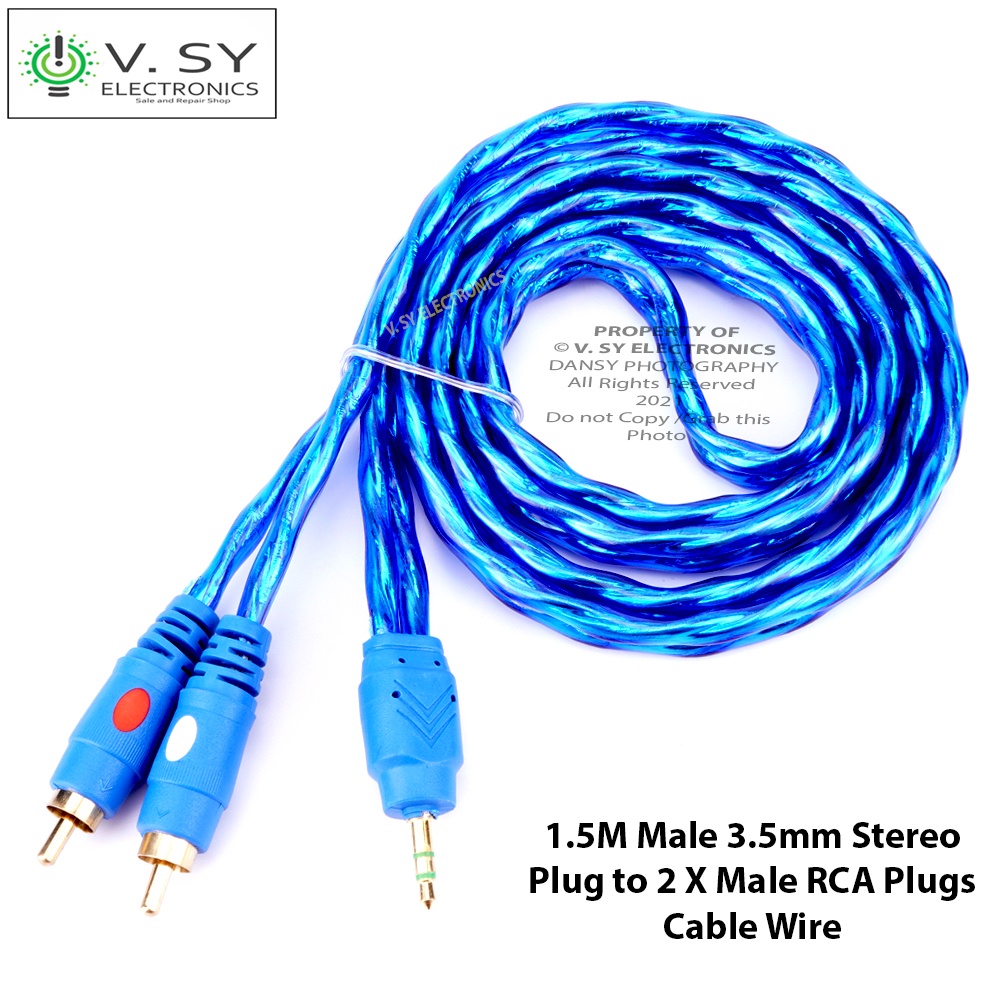 Heavy Duty 1.5M 3M 5M 10M 3.5mm Jack Plug Male to 2 RCA Stereo AUX