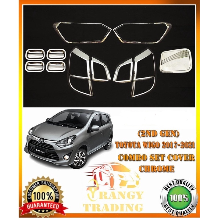 Toyota Wigo 2017 to 2021 Garnish Combo Set Cover Chrome 2018 2019 2020 ...