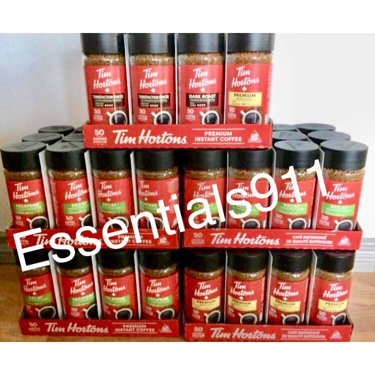 Tim Hortons Premium Instant Coffee Decaf/Dark/Medium/Light 100g CANADA