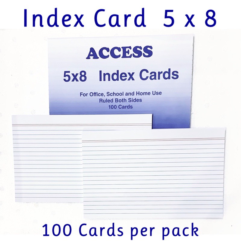 Index Card 5 X 8 Inches 100 Sheets Shopee Philippines