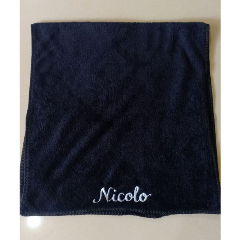 Personalized Super Soft Black Microfiber Towel with FREE Embroidered