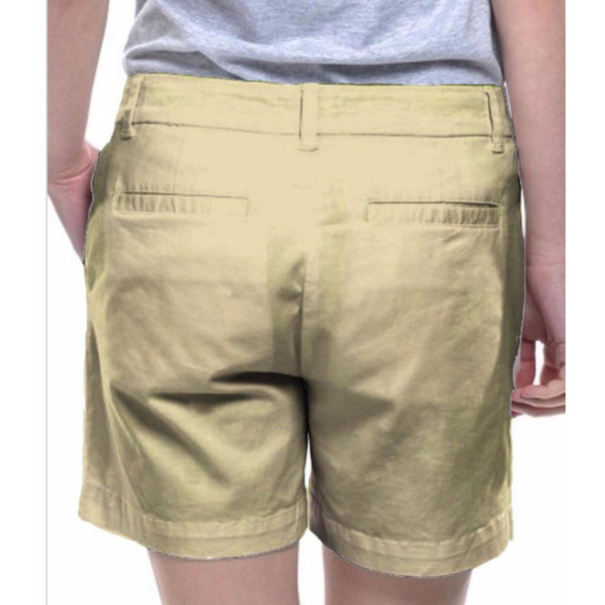 khaki tailored shorts