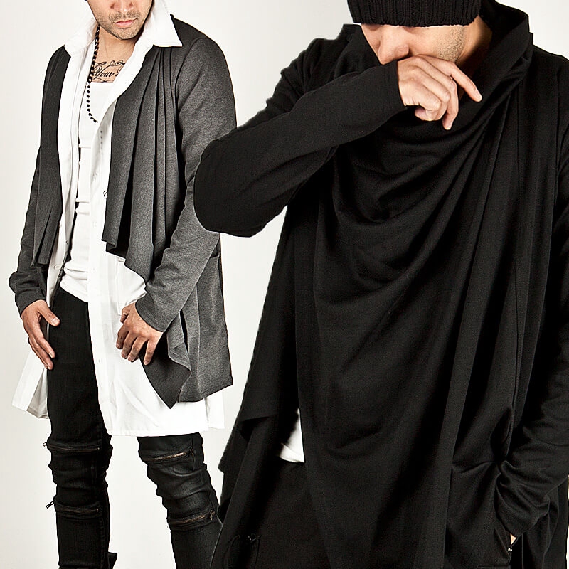 irregular cardigan mens