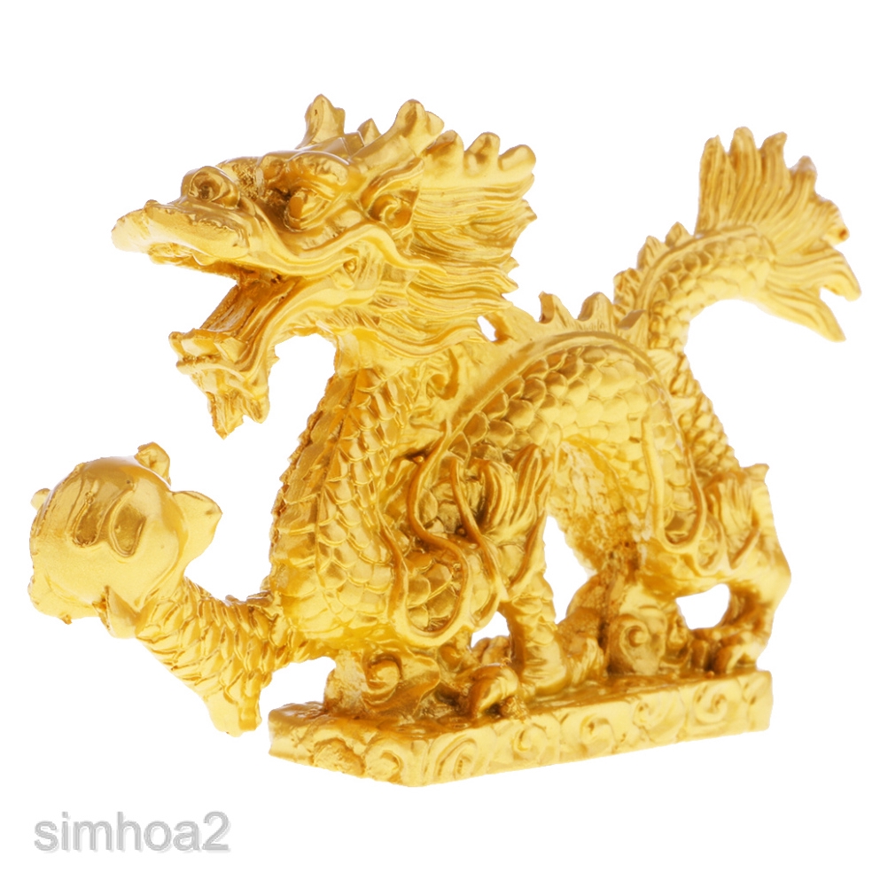 [SIMHOA2] Chinese Feng Shui Dragon Statue Sculpture Attract Wealth ...