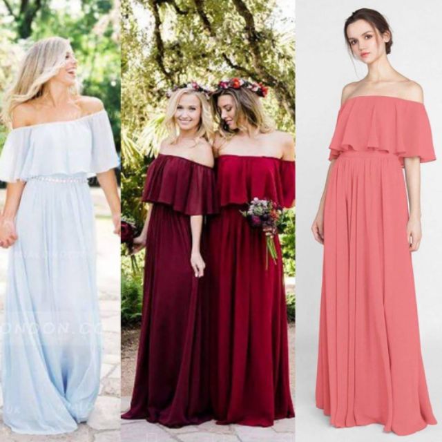 old rose off shoulder dress