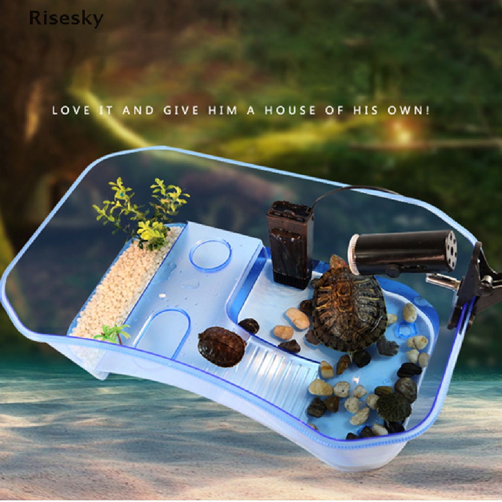 Risesky Reptile Vivarium Box for Turtle Tortoise Feeding Box with ...