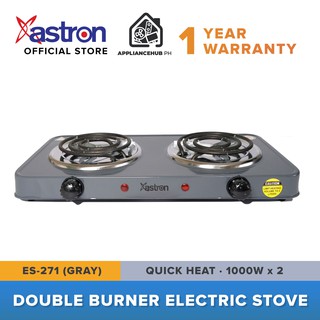 Astron ES-271 Double Burner Portable Electric Stove (Gray) (1000W x 2)