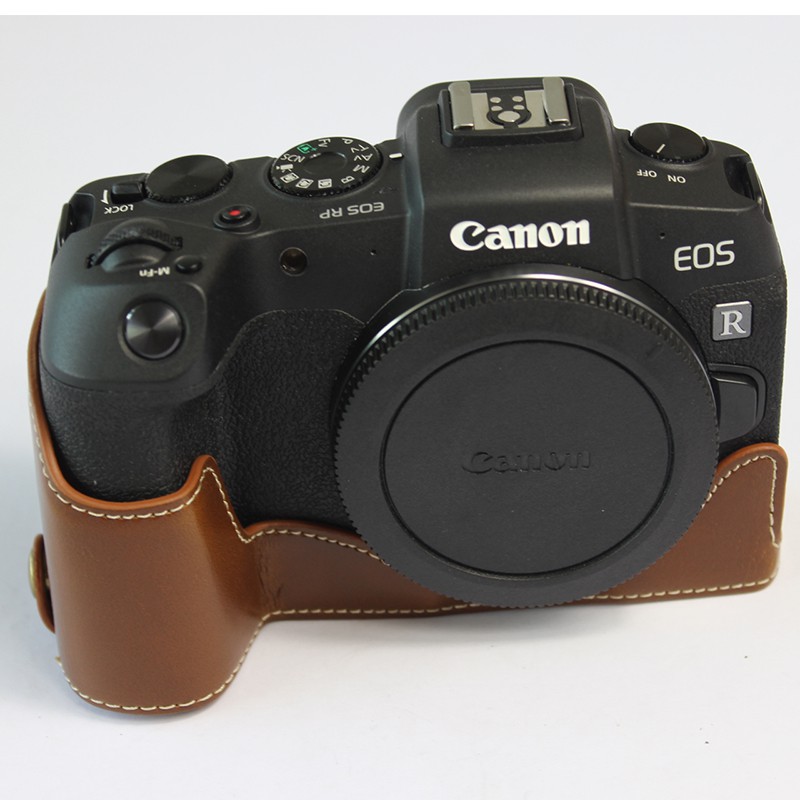PU Leather Camera Bag Half Body Case For Canon EOS RP Camera Bottom Cover With wrist strap #5