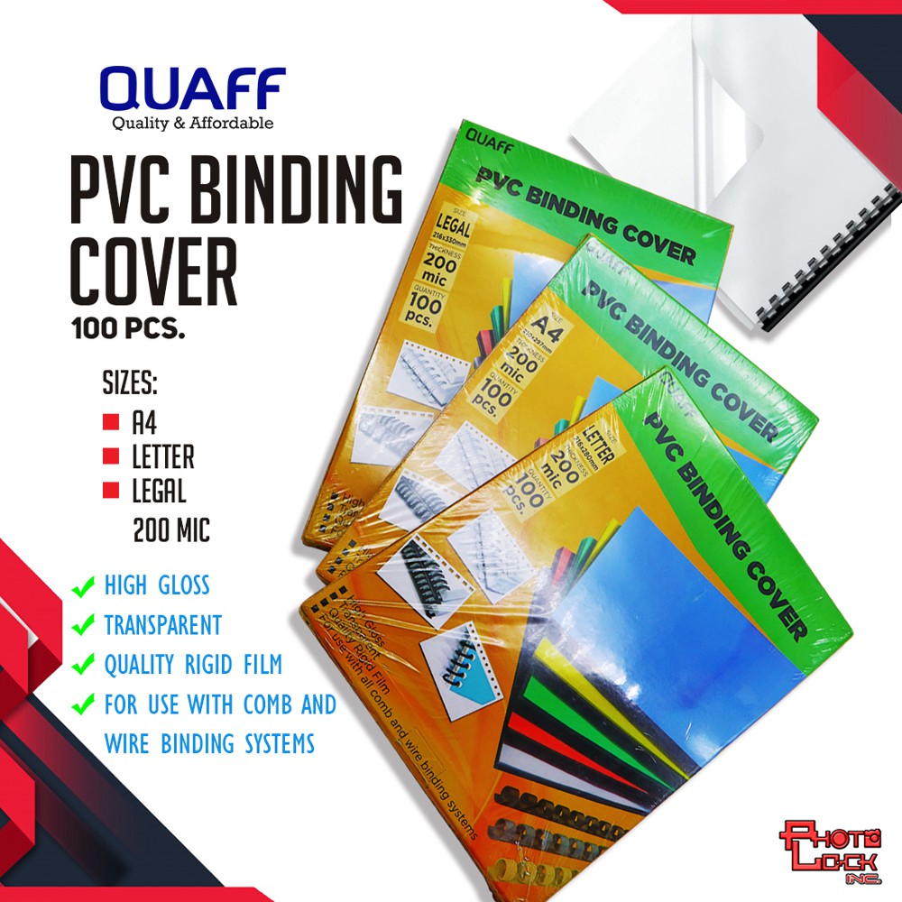 PVC Binding Cover 200micron short / a4 / long (100/pck) PP Frosted