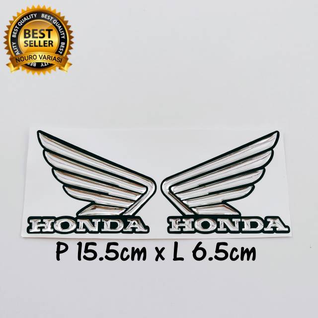 Silver Chrome Embossed 15 5x6 5cm Rubber Honda Logo Sticker Set For Motorcycle Accessories Shopee Philippines