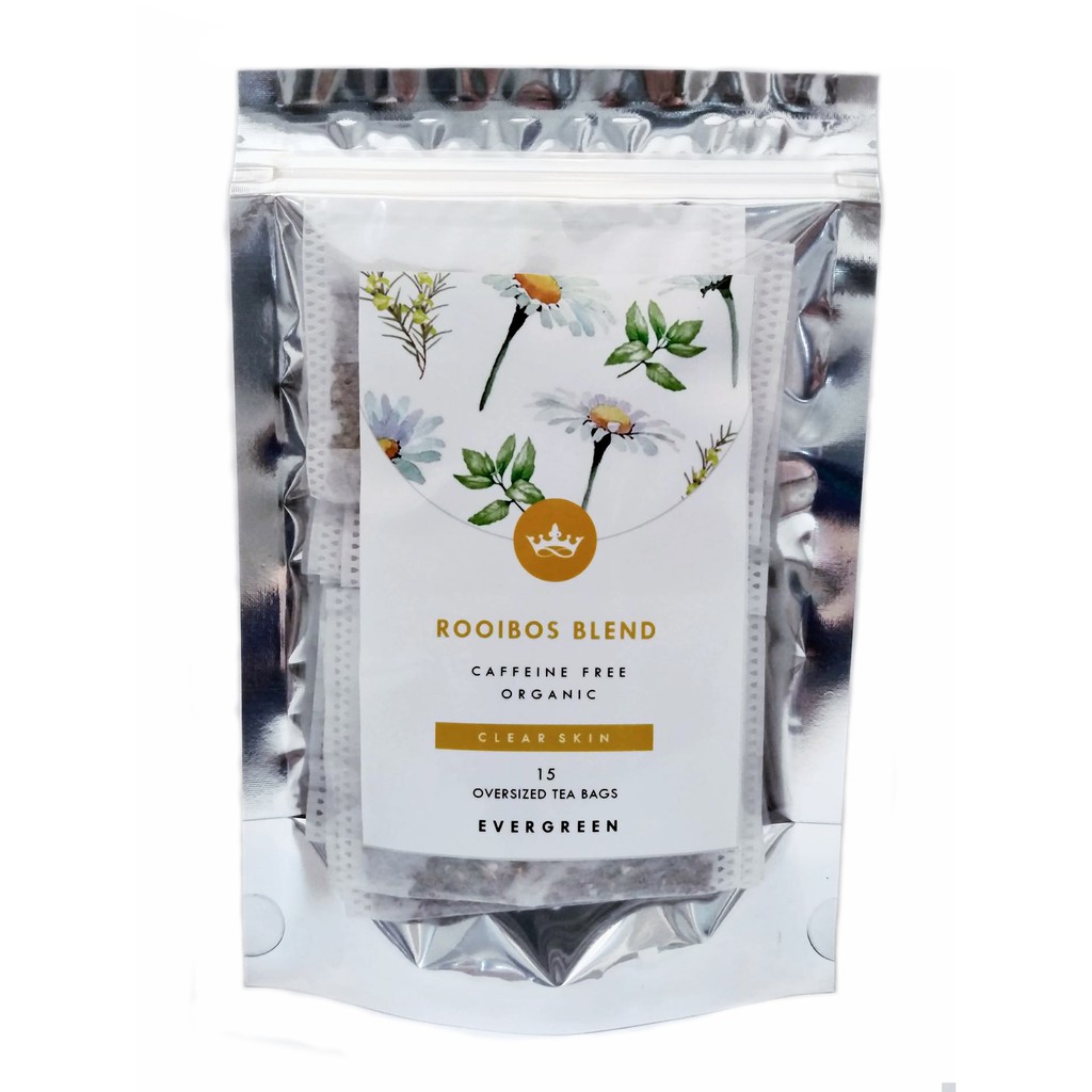 ROOIBOS TEA BLEND Clear Skin (15 oversized tea bags yields 30 cups
