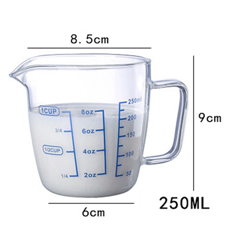 Heat Resistant Glass Water Cup With Graduation Glass Measuring Cup With Lid Milk Cup Metering Cup Shopee Philippines