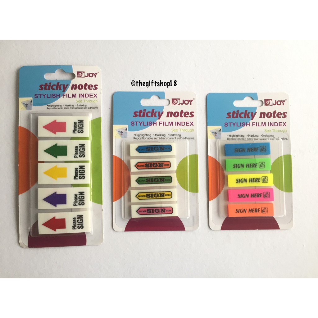Sticky Notes See Through Sign here Shopee Philippines