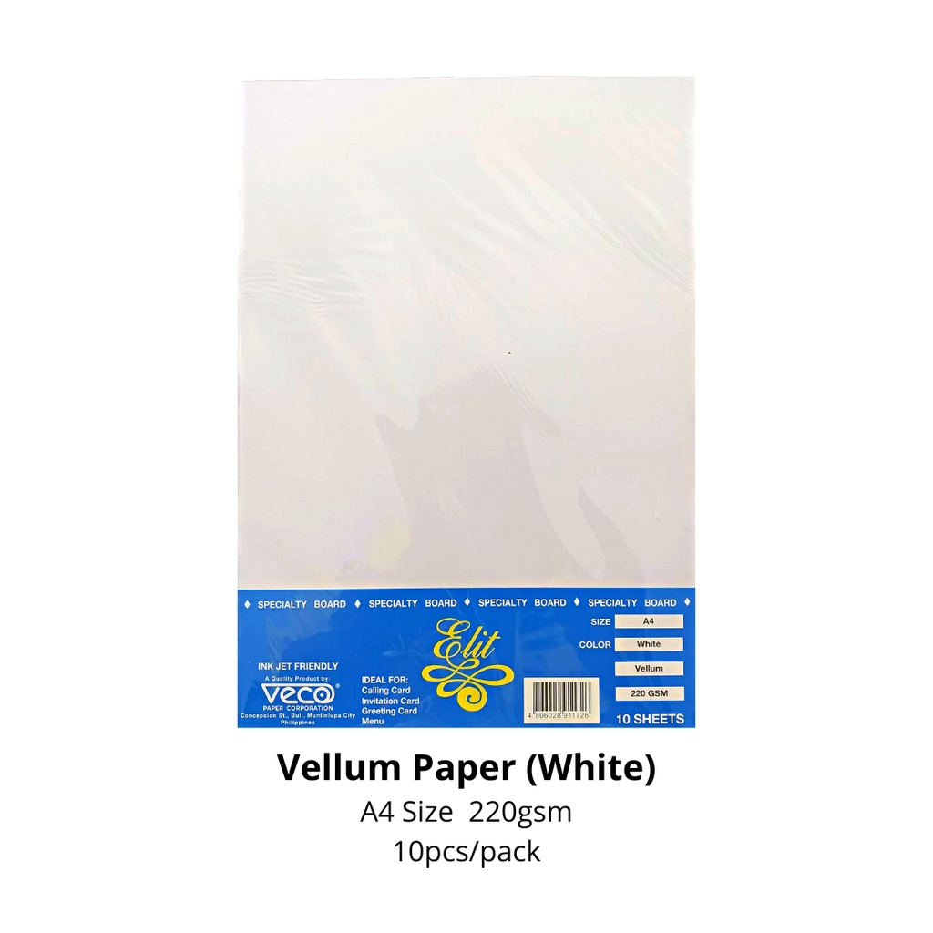 10 Sheet Per Pack | Vellum Paper A4 | Veco Elit | 220 GSM | Shopee ...