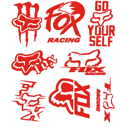 stiker 3D gris Fox Logo Stickers relieve Vinyl Decals gel Relieve 