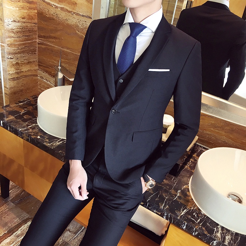 Local Delivery Suit Slim Fit Casual Men's Three-Piece Suit Groom Best ...