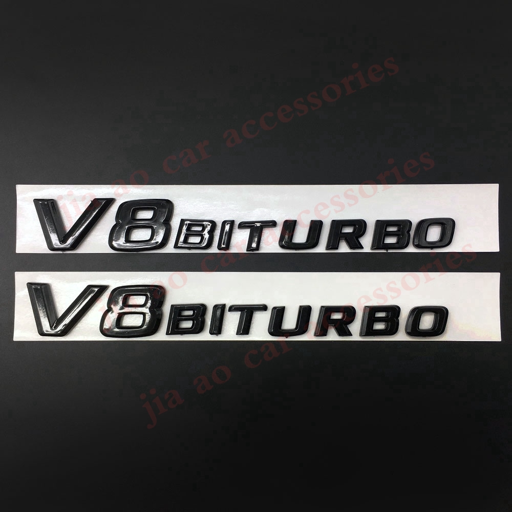 AMG V8 BITURBO Trunk Emblem Badge Sticker for Mercedes Benz black S63L