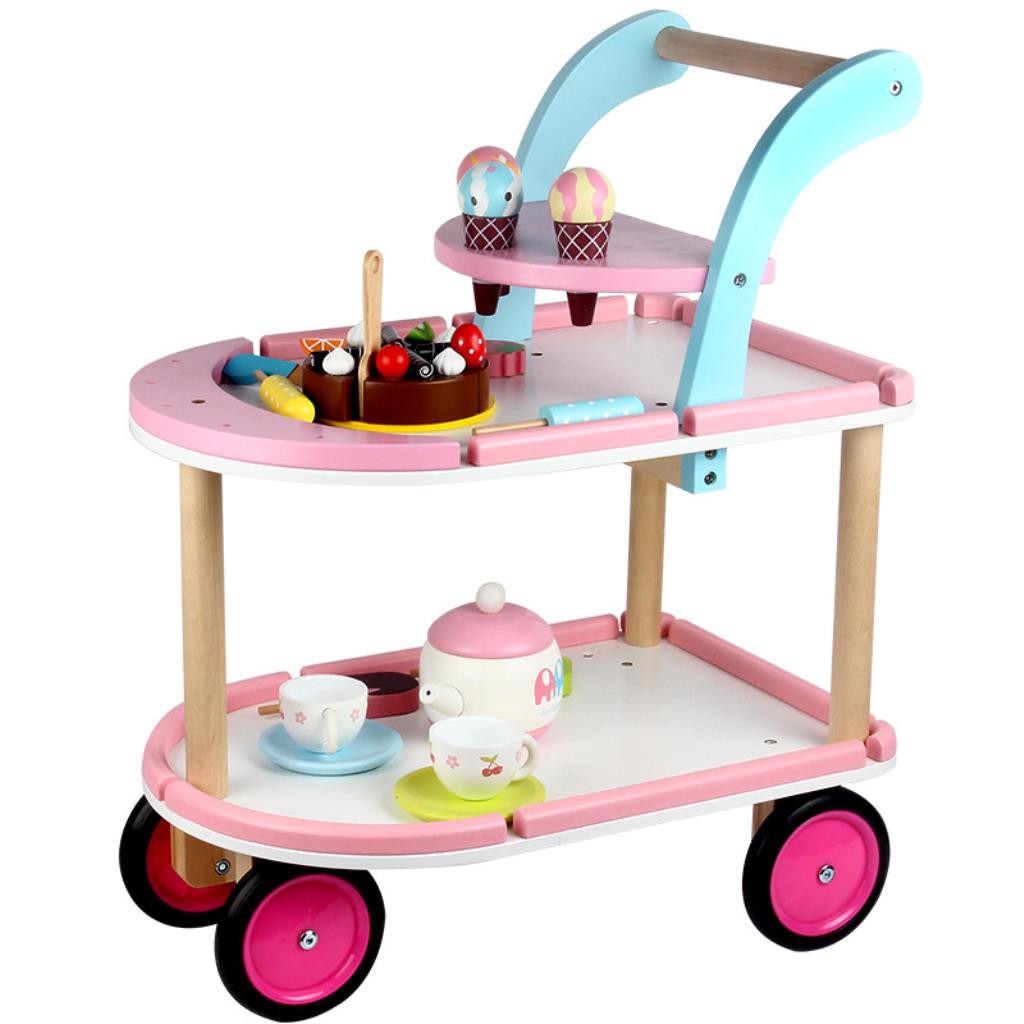 wooden ice cream cart