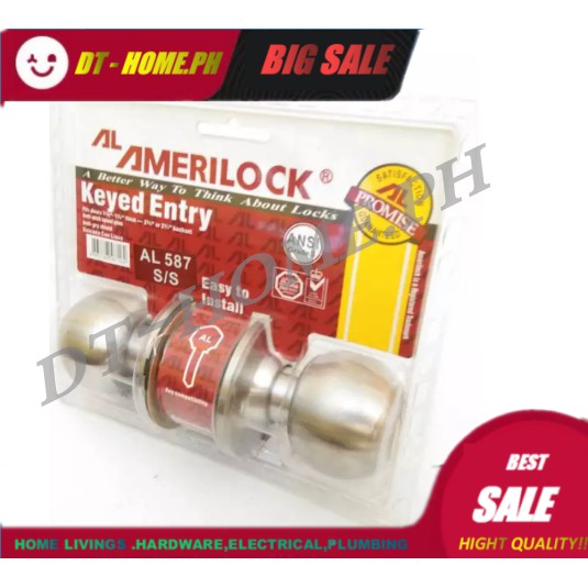 Low priceAMERILOCK DOOR KNOB LOCK SET 587 Stainless Shopee Philippines